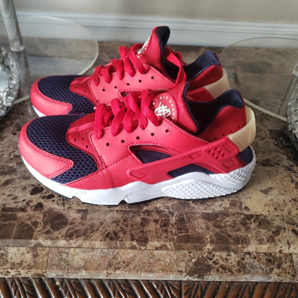 Women Nike Huarache Sneakers Red/Blue Size 8.5